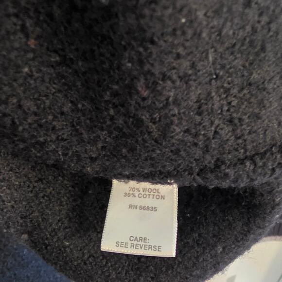 Cabelas Womens Boiled Wool Full Zip Jacket Cardigan Sweater Size Large Black - Picture 4 of 4